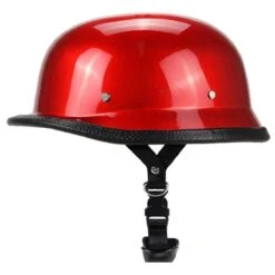 Glossy Red German Motorcycle Helmet -Gearup Co. Store red german helmet