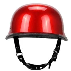 Glossy Red German Motorcycle Helmet -Gearup Co. Store red german helmet back