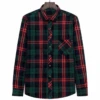 Men's Plaid Button Down Flannel Shirt, Red/Green