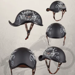 Red Knight Skull Vintage German Motorcycle Helmet 11 Red Knight Skull Vintage German Motorcycle Helmet -Gearup Co. Store red knight german helmet 2 min