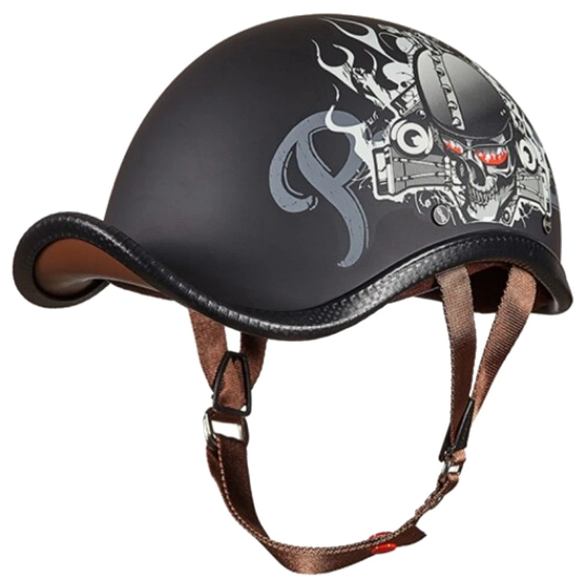 Red Knight Skull Vintage German Motorcycle Helmet 1 Red Knight Skull Vintage German Motorcycle Helmet