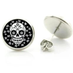 Sugar Skull Stud Earrings -Gearup Co. Store v 2552222 991309020