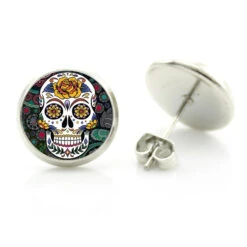 Sugar Skull Stud Earrings -Gearup Co. Store v 64306885 1026516563