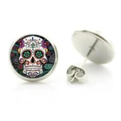 Sugar Skull Stud Earrings -Gearup Co. Store v 64306886 651585658