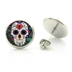 Sugar Skull Stud Earrings -Gearup Co. Store v 64306889 425882222