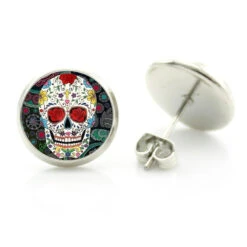 Sugar Skull Stud Earrings -Gearup Co. Store v 64306890 1946716759