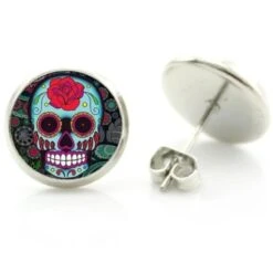 Sugar Skull Stud Earrings -Gearup Co. Store v 64306891 2132521045
