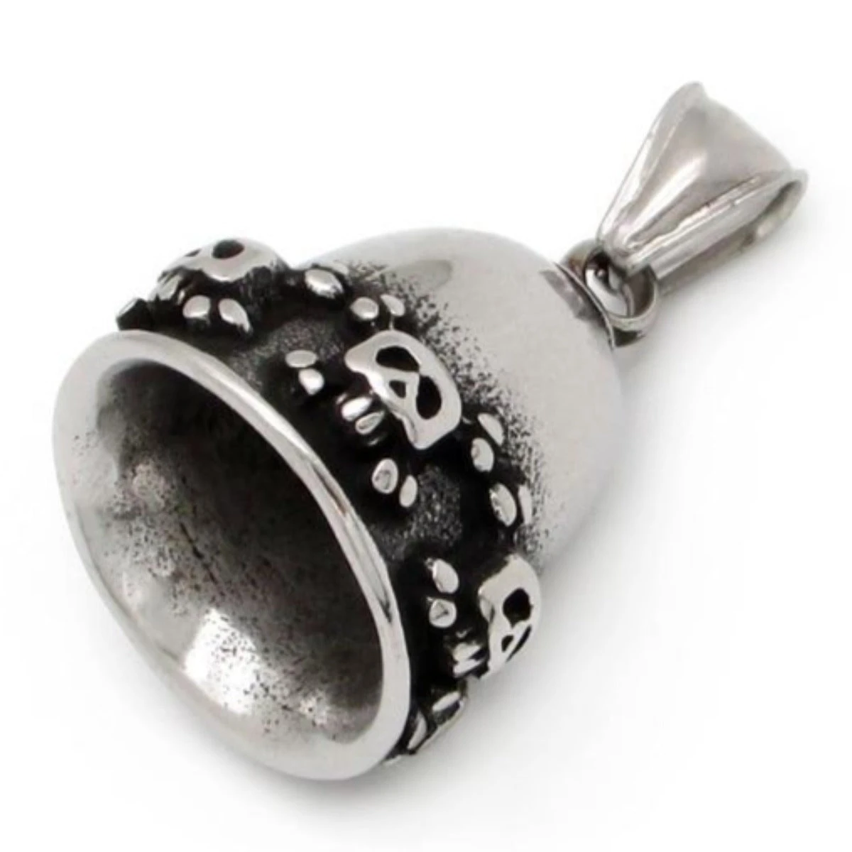 Stainless Steel Skull Gremlin Bell Pendant 6 Stainless Steel Skull Gremlin Bell Pendant - Image 6