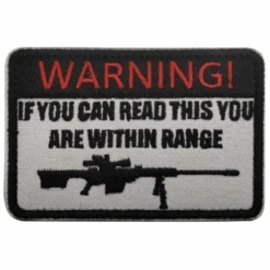 Warning Gun Patch, 6cm X 9cm
