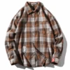 Men's Classic Plaid Flannel Shirt, Yellow
