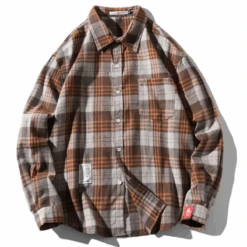 Men's Classic Plaid Flannel Shirt, Yellow